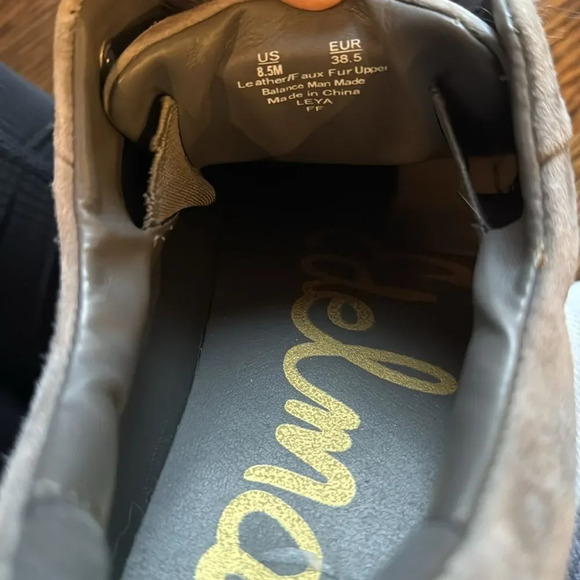 Sam Edelman Leya gray suede faux fur puff ball pull on sneakers. Size 8.5. - Picture 6 of 6